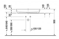 LAVABO SOBRE ENCIMERA 80x40 LUV DURAVIT